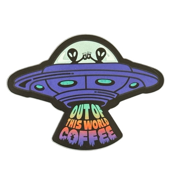 Other - Dutch Bros Coffee Sticker Purple Alien UFO Glow‎ Dark Vinyl Decal Rainbow